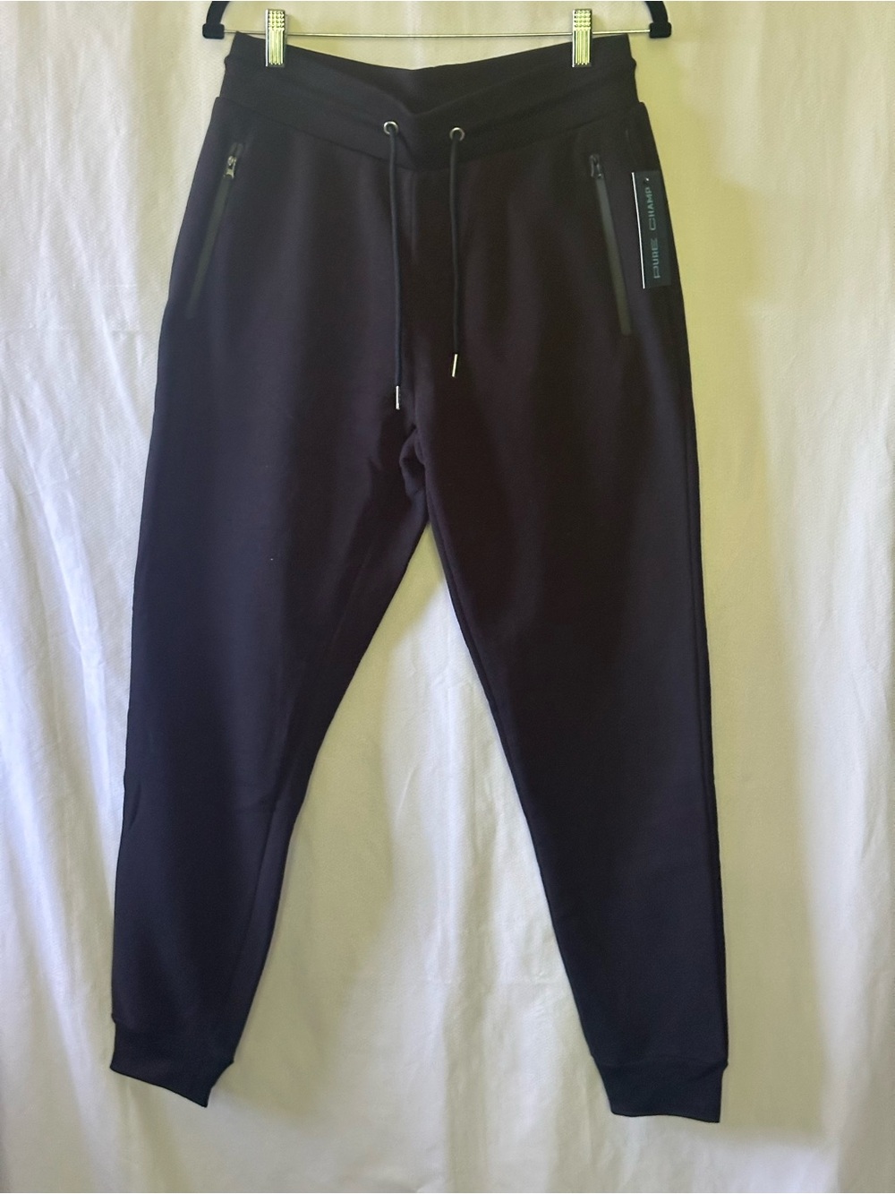 Pure Champ Black Jogger Sweatpants Zip Pocket Athletic Pants Mens Medium